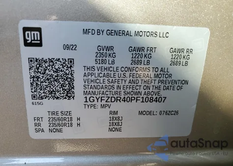 1GYFZDR40PF108407